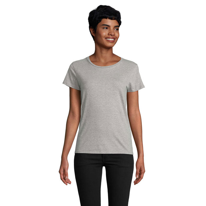 Branded Organic Fitted Women's T-Shirt in Grey