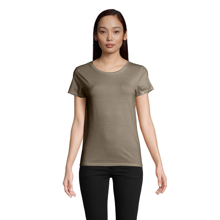 Branded Organic Fitted Women's T-Shirt in Green