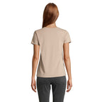 Branded organic fitted women's t-shirt, back view
