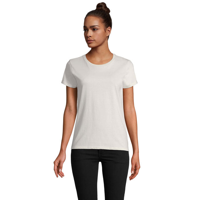 Branded Organic Fitted Women's T-Shirt in White