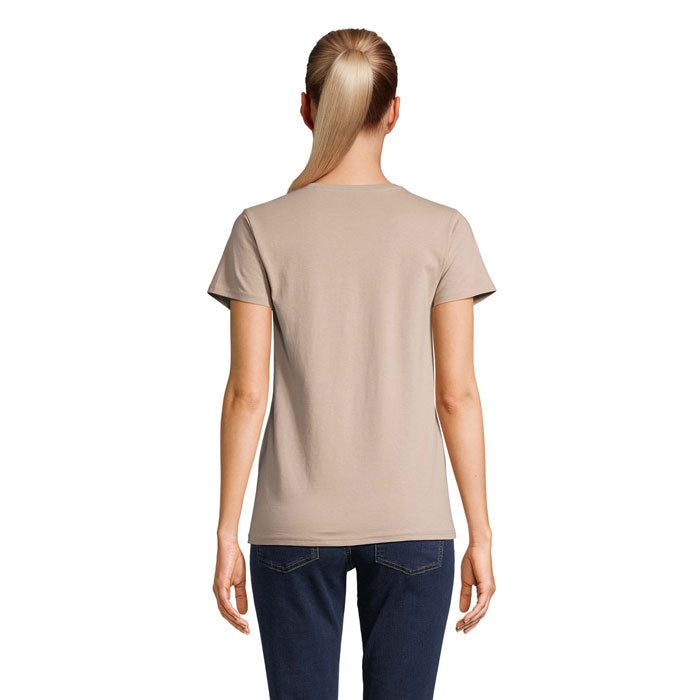 Branded value organic women's t-shirt, back view