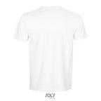 White branded recycled offcut t-shirt, back view