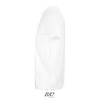 White branded recycled offcut t-shirt, side view
