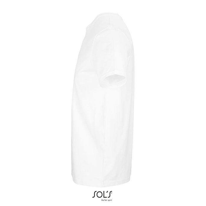 White branded recycled offcut t-shirt, side view