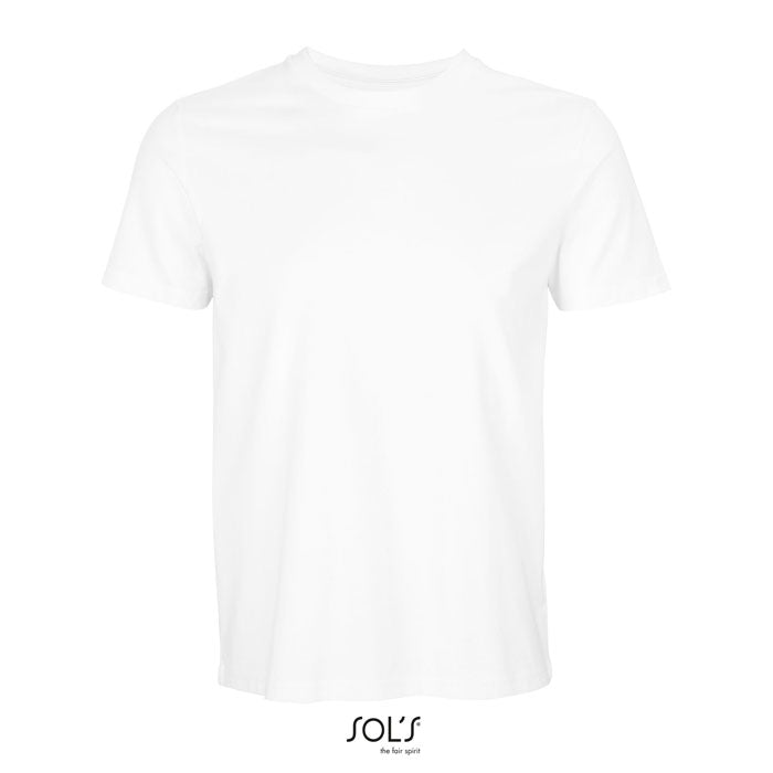 White branded recycled offcut t-shirt, front view