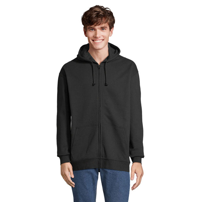 Branded Full-Zip Hoodie in Black
