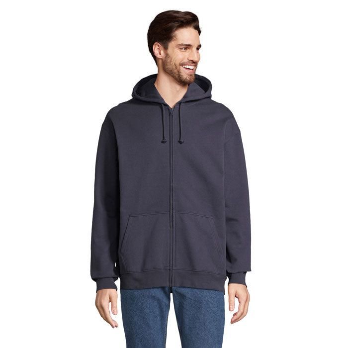 Branded Full-Zip Hoodie in Blue