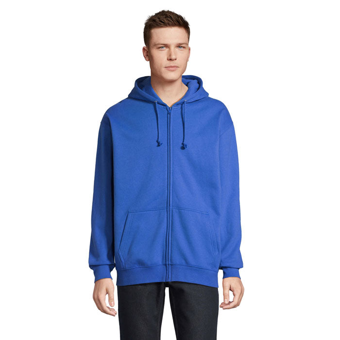 Branded full-zip hoodie, front view