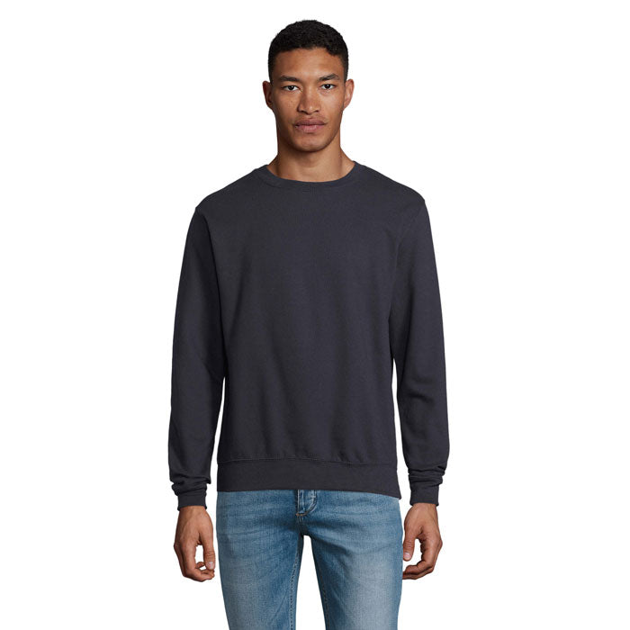 Branded Round-Neck Sweatshirt in Blue