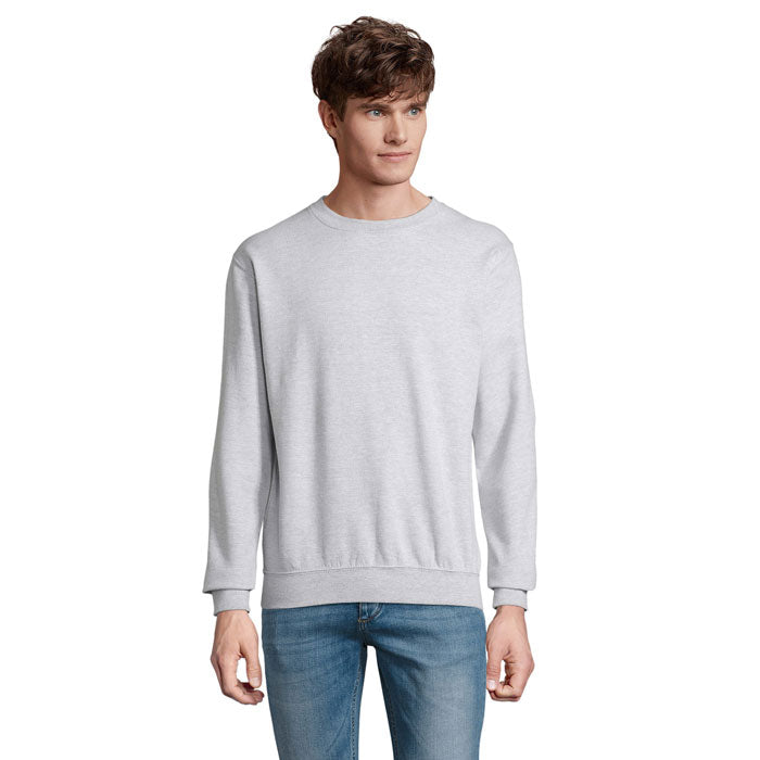 Branded Round-Neck Sweatshirt in Grey