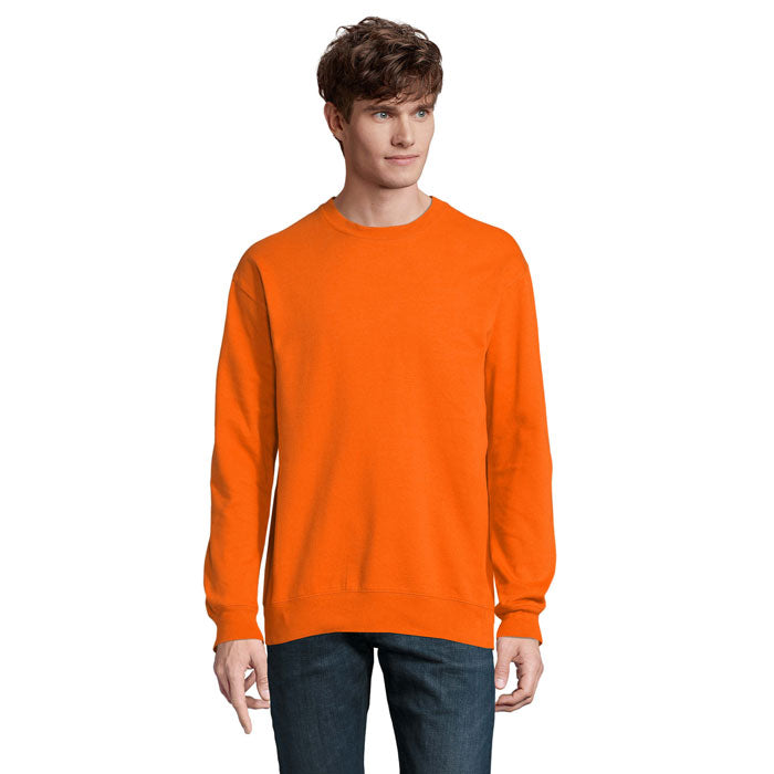 Branded Round-Neck Sweatshirt in Orange