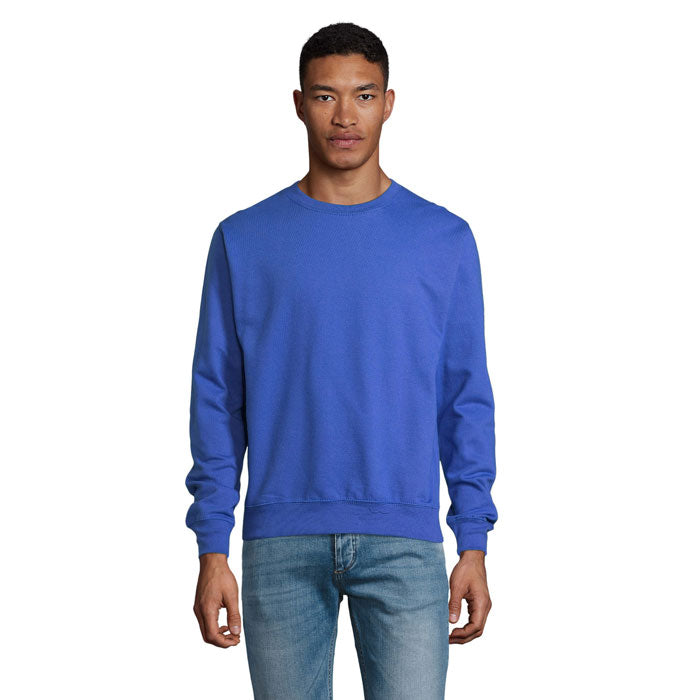 Branded Round-Neck Sweatshirt in Blue