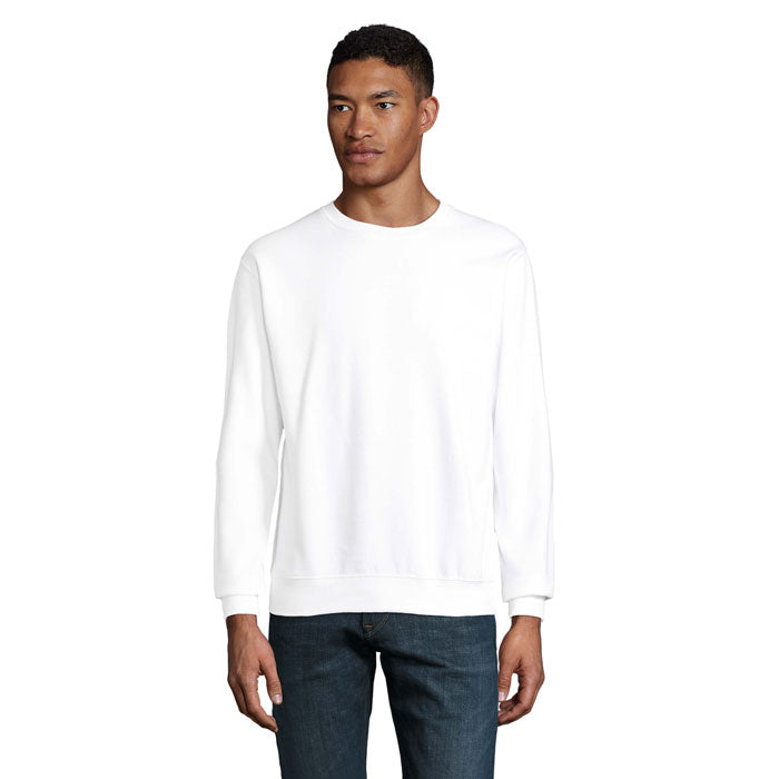 Branded Round-Neck Sweatshirt in White
