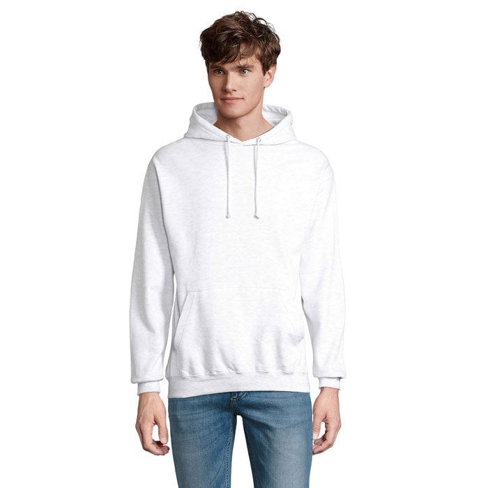 Branded Recycled Pullover Hoodie in Grey