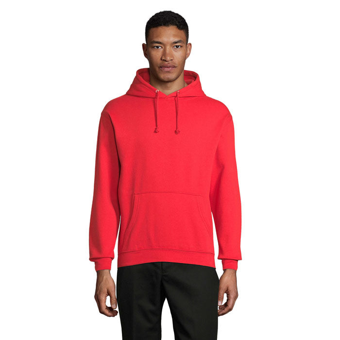 Branded Recycled Pullover Hoodie in Red