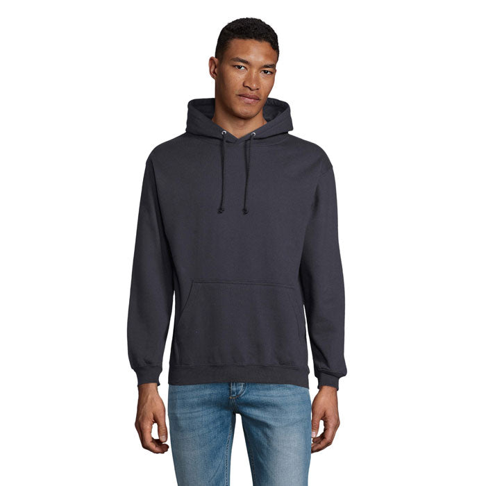 Branded Recycled Pullover Hoodie in Blue