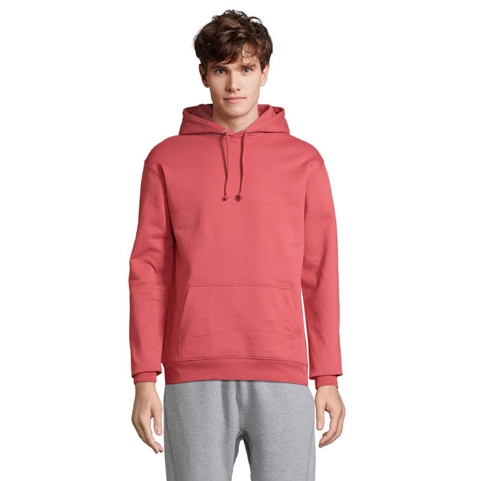 Branded Recycled Pullover Hoodie in Pink