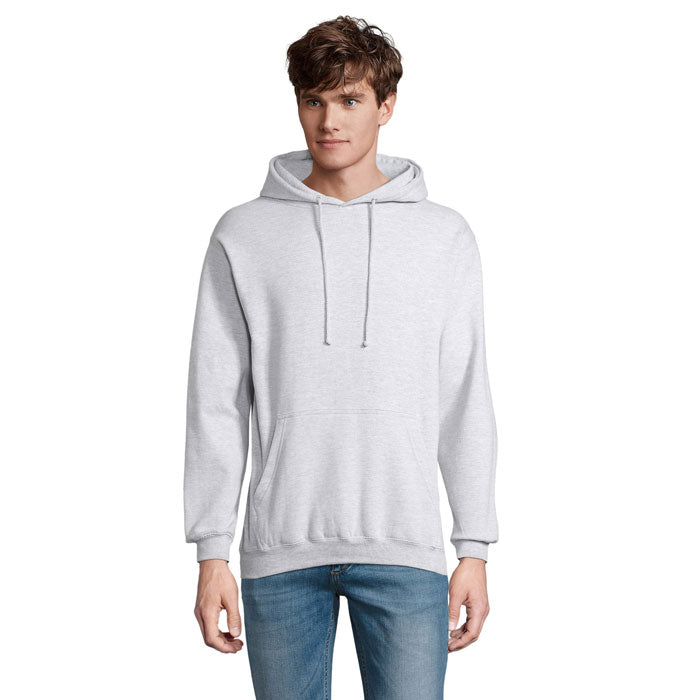 Branded Recycled Pullover Hoodie in Grey