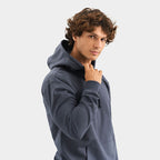 Branded Recycled Pullover Hoodie in use