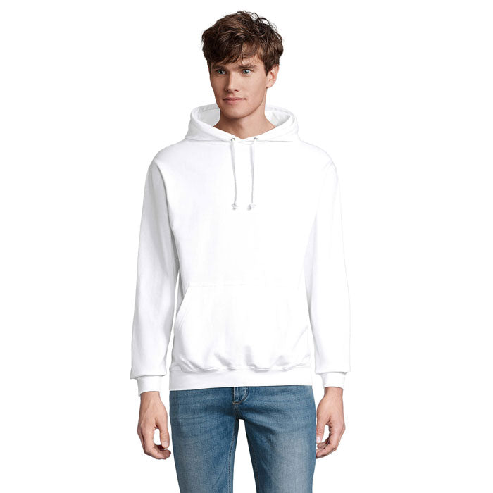 Branded Recycled Pullover Hoodie in White