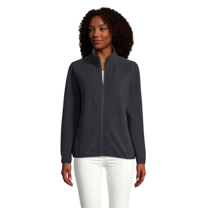 Branded Women's Microfleece Zip Jacket in Blue
