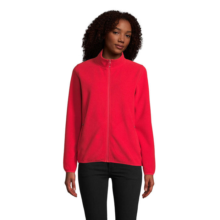 Branded Women's Microfleece Zip Jacket in Red