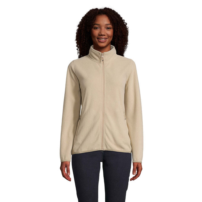Branded Women's Microfleece Zip Jacket in Brown