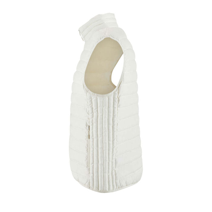 Branded men's lightweight bodywarmer, side view