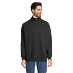 Branded Quarter-Zip Sweatshirt in Black