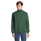 Branded quarter-zip sweatshirt, front view