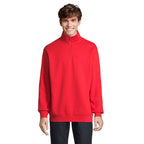 Branded Quarter-Zip Sweatshirt in Red