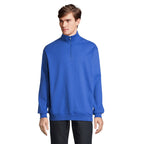 Branded Quarter-Zip Sweatshirt in Blue
