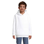 Branded kids pullover hoodie, front view