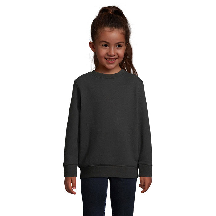 Branded Kids Round-Neck Sweatshirt in Black