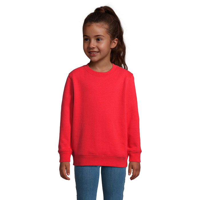 Branded Kids Round-Neck Sweatshirt in Red