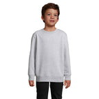 Branded Kids Round-Neck Sweatshirt in Grey