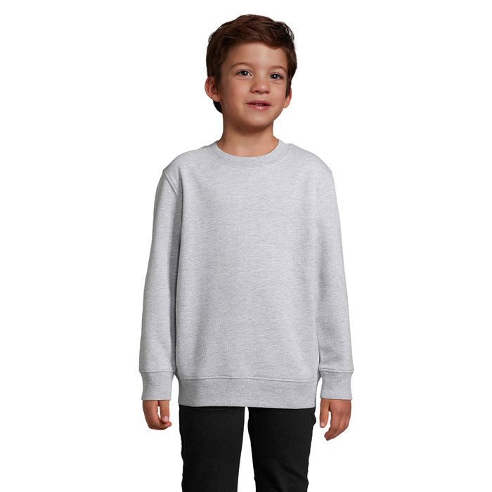 Branded Kids Round-Neck Sweatshirt in Grey