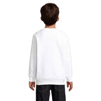 Branded kids round-neck sweatshirt, back view