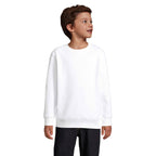 Branded kids round-neck sweatshirt, front view
