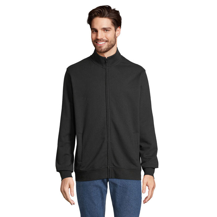 Branded Full-Zip Sweatshirt in Black