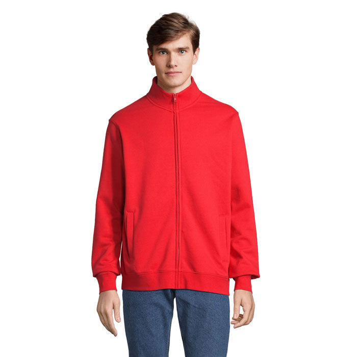 Branded Full-Zip Sweatshirt in Red