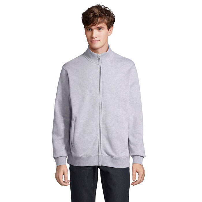 Branded Full-Zip Sweatshirt in Grey