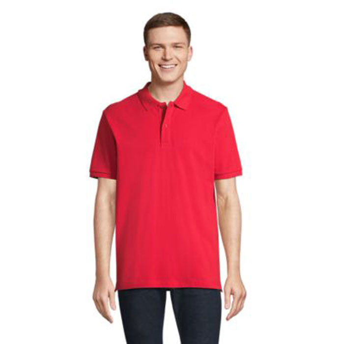 Branded Organic Cotton Polo Shirt in Red