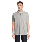 Branded Organic Cotton Polo Shirt in Grey