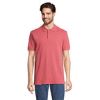 Branded Stretch Fit Men's Polo Shirt in Pink