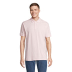 Branded Stretch Fit Men's Polo Shirt in Pink