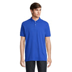 Branded Stretch Fit Men's Polo Shirt in Blue