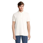 Branded Stretch Fit Men's Polo Shirt in White