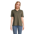 Branded Stretch Fit Women's Polo Shirt in Green
