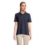 Branded Stretch Fit Women's Polo Shirt in Blue